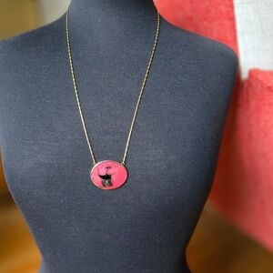 ✨ Robert Gervais Vintage Mid-Century Modern Red Enamel Pendant Necklace ✨